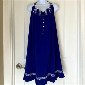 Eileen West embroidered pop over short nightgown  flower shaped buttons XL